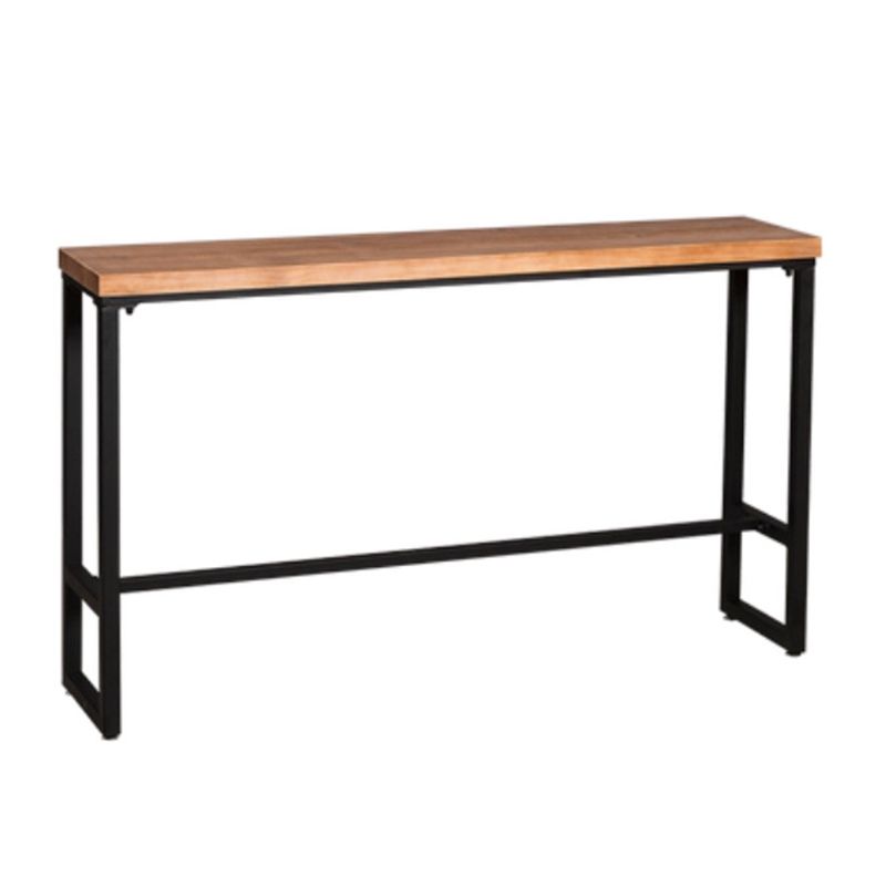 Industrial Wooden Bar Table Set 1/2/4/5 Pieces Rectangle Bar Table and Backless Bar Stools