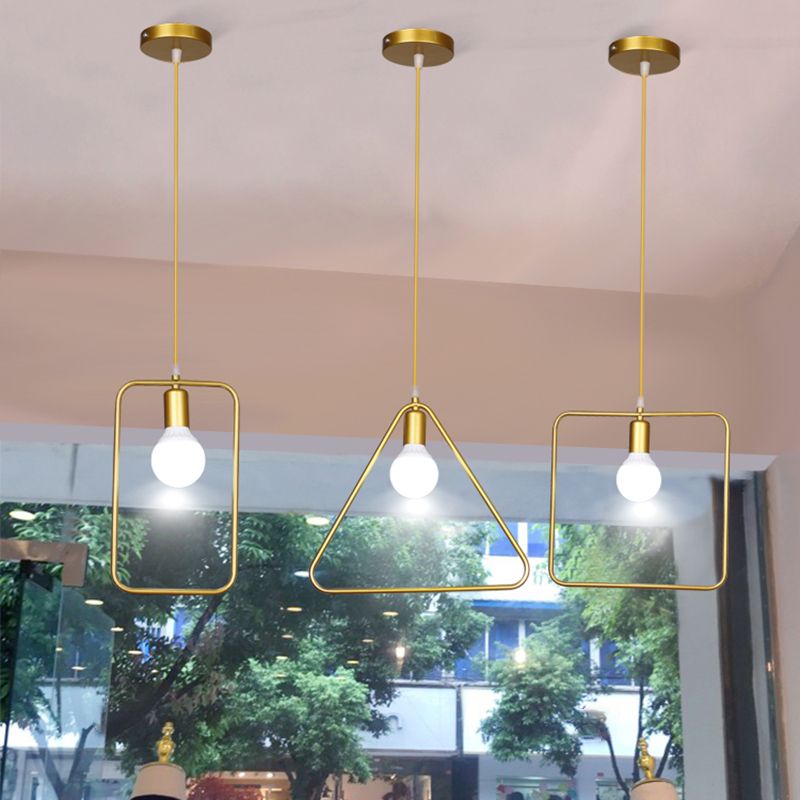 Metallhangende Deckenleuchte geometrische minimalistische Style Hanging Pendellicht für Stoffladen