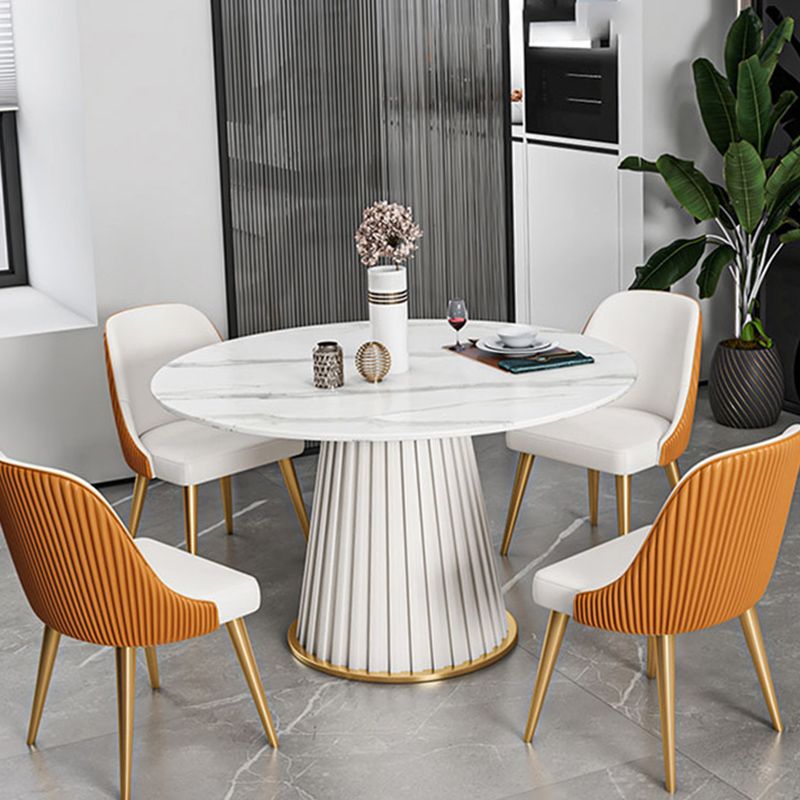 Modern 1/2/5/7 Pieces Dining Set Round Stone Dining Table for Kitchen