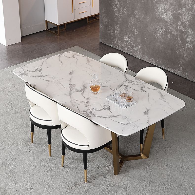 Glam Style Arm Chair Wood Open Back Dining Side Chair for Kitchen with Upholstered