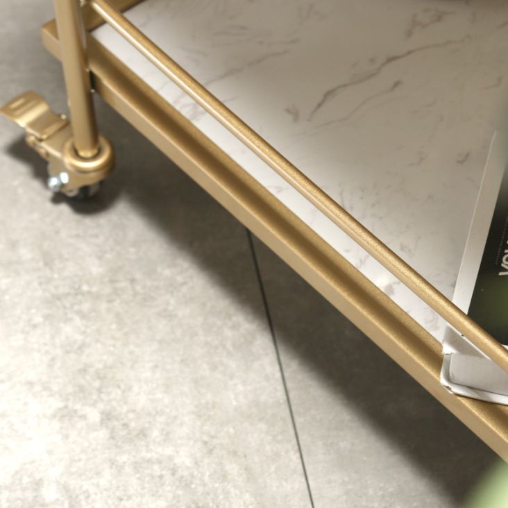 33.86" High Modern Style Rectangle Prep Table Rolling Metal Prep Table for Home