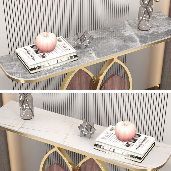 Glam Half Moon Console Sofa Table Antique Finish Console Accent Table