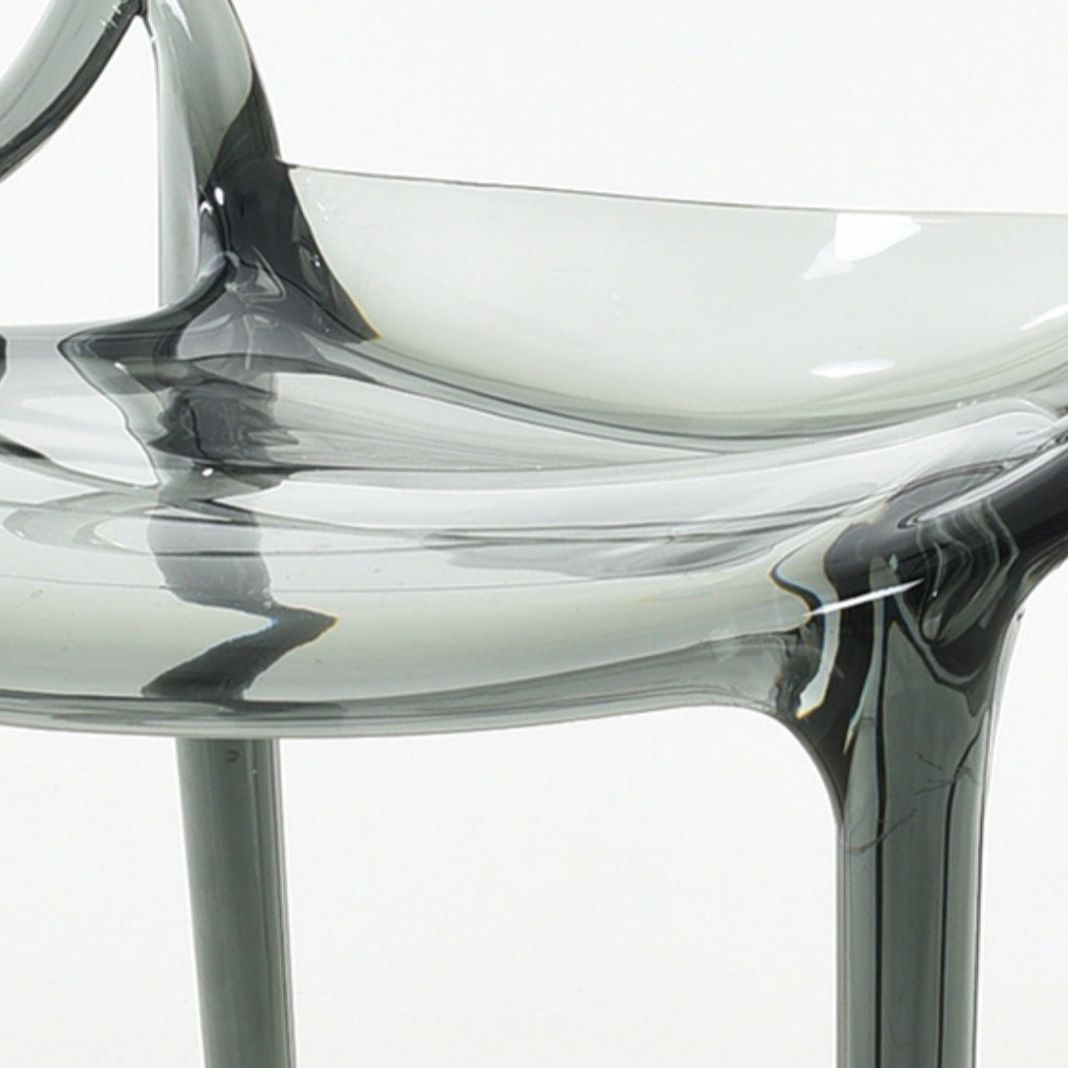 Scandinavian Arm Dining Chairs Plastic Low Back Dining Side Chair