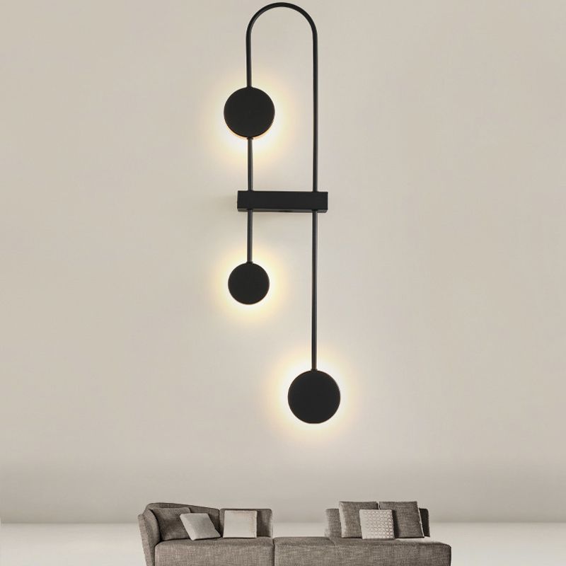 Modern Wall Light Fixture Metal 3 Light Wall Mounted Lighting for Living Room