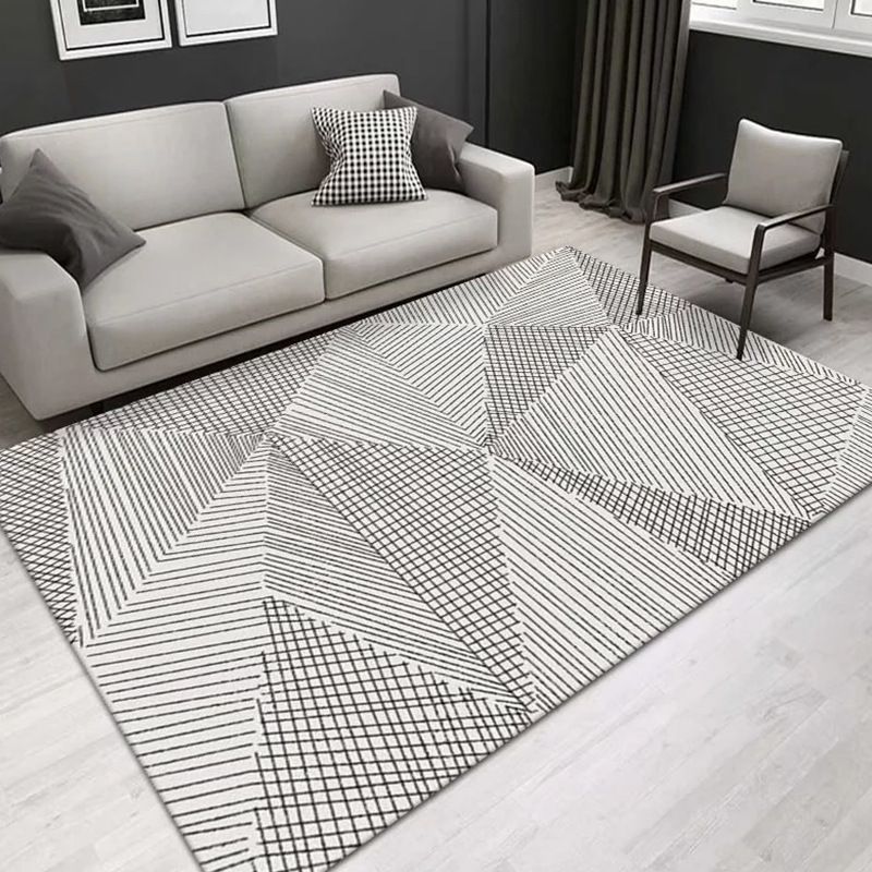Modern Carpet Polyester Geometric Print Area Rug Stain Resistant Rug for Living Room