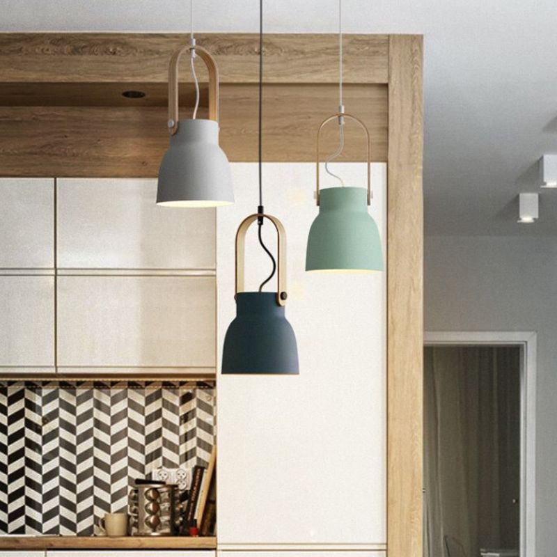 Lampada a ciondolo a testa in giù da 1 luci a testa in giù per il ristorante in metallo in stile moderno nordico lampada sospesa