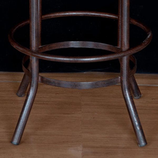 Modern Armless Counter Stool Metal Bar Stool with Wooden Seat