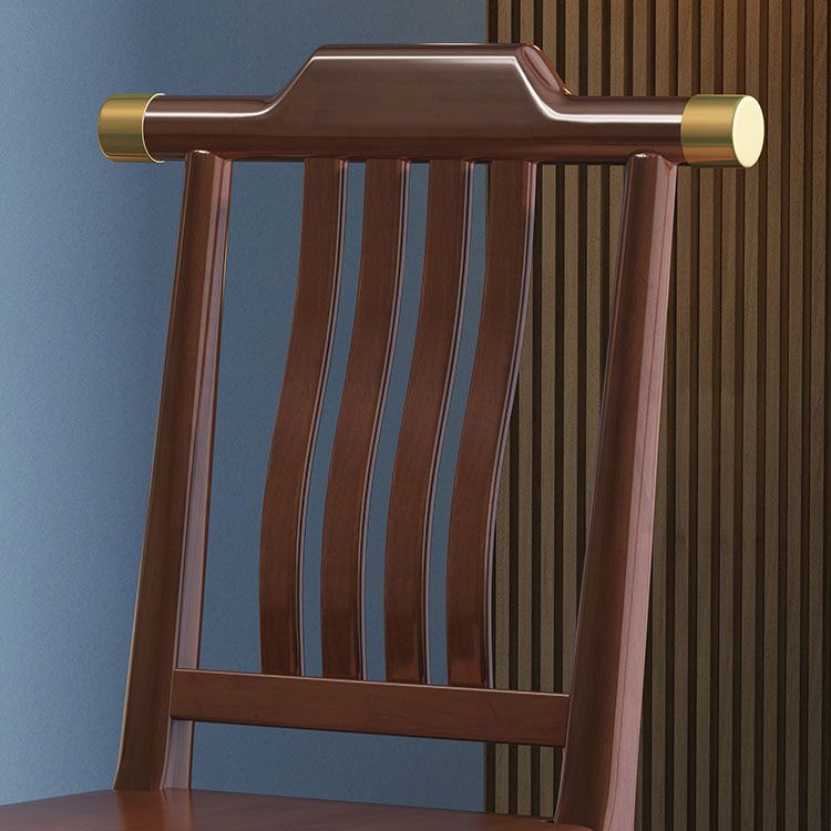 Industrial Kitchen Dining Chair Solid Wood Slat Back Armless Chair