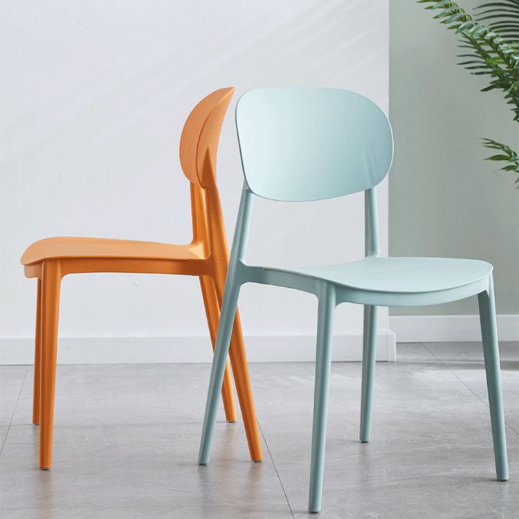 Plastic Scandinavian Armless Chair Open Back Indoor-Outdoor Chair