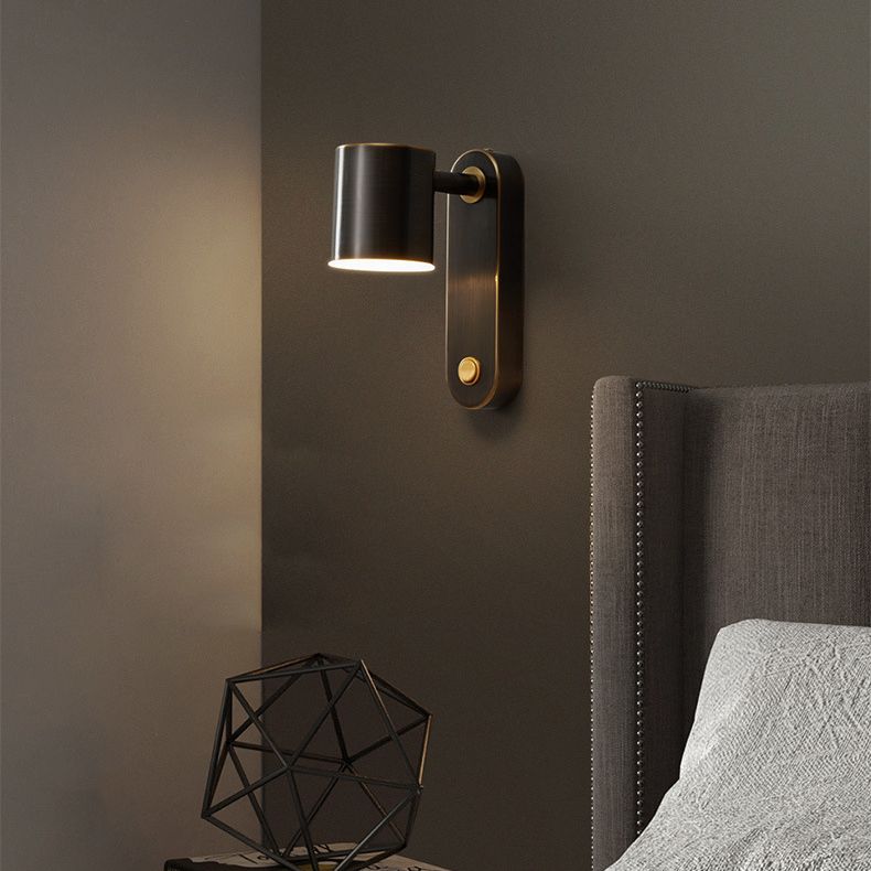 Brass Geometric Wall Lamp Postmodern Metal Sconce Light for Bedroom
