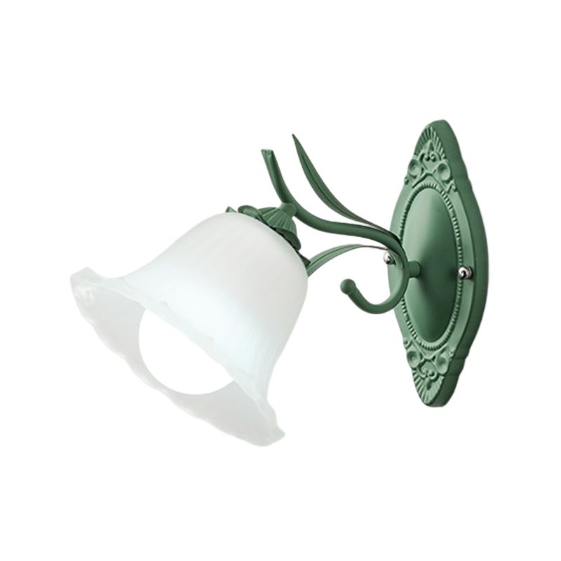 Modern Wall Light Fixture Green Wall Light Sconce with Glass Shade for Bedroom