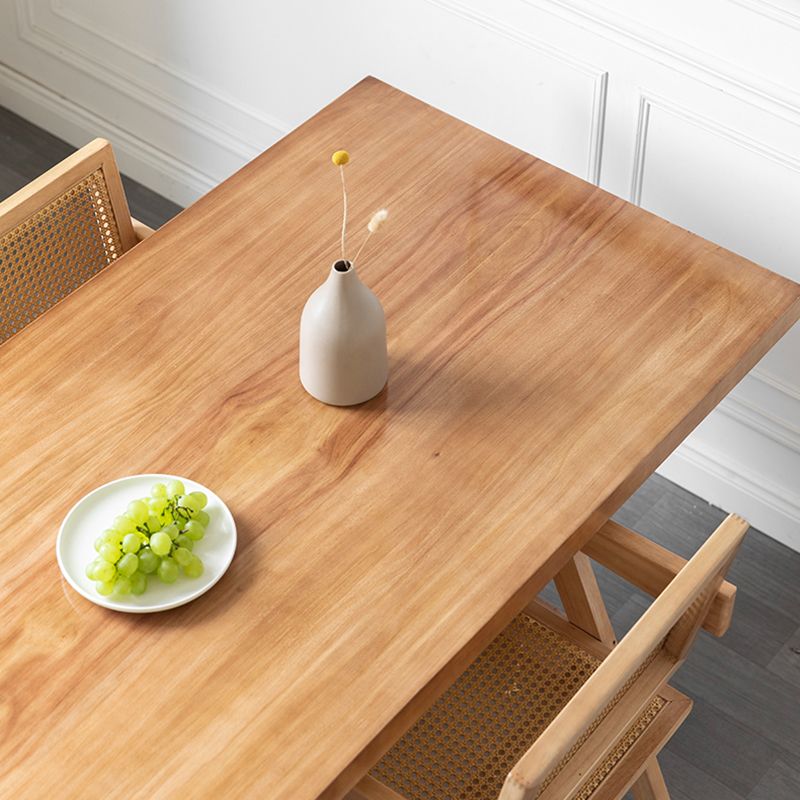 Rechteck Kiefernholzholz Tisch modernes Doppel -Sockel -Essen für Restaurant