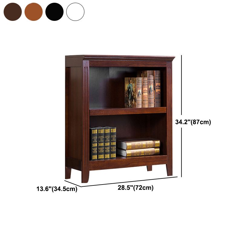 Contemporary Style Bookshelf Solid Wood Closed Back Bookcase for Office and Home