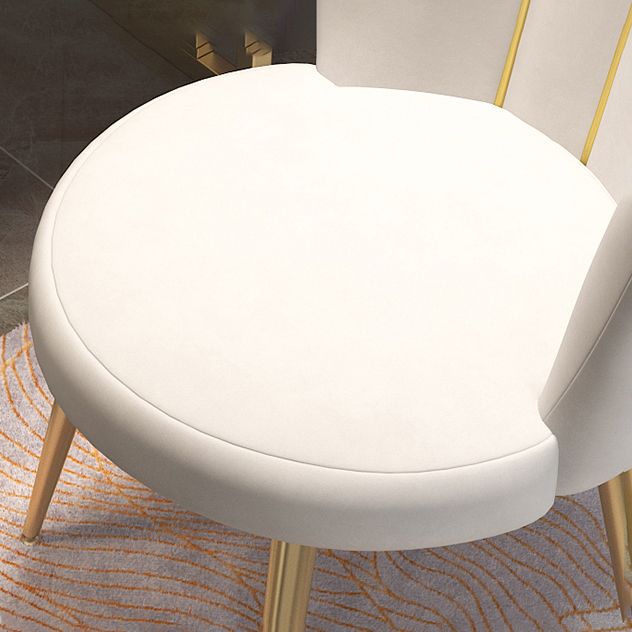 Silla nórdica tapizada de lino para comedor de metal, silla individual sin brazos de terciopelo de tela