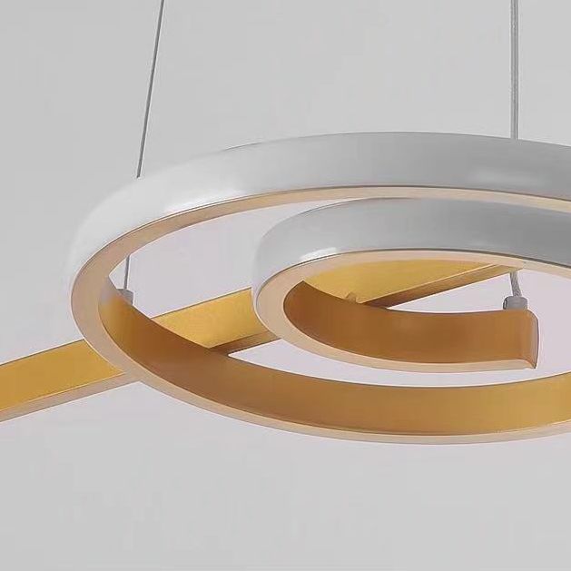 Ultra-modern Musical Note Hanging Chandelier Aluminum Suspension Lighting with Hanging Cord for Living Room