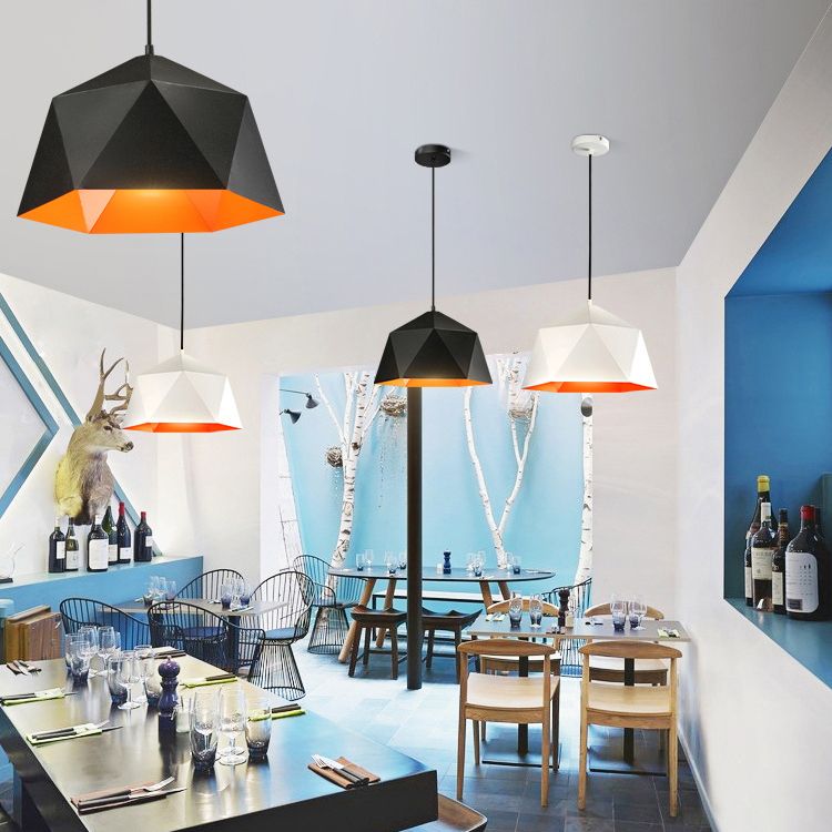 Bol de facette moderne suspendue en métal à la suspension simple légers pour chambre à coucher pour la bibliothèque