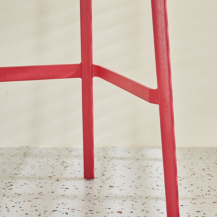 Modern Backrest Armless Counter Stool Plastic Hollowed Cafe Bar Stool with 4 Legs