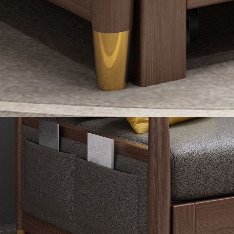 23.6"H Faux Leather Square Arm Convertible Sleeper Sofa for Living Room