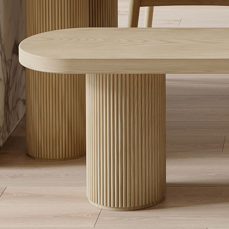 Modern Style Dining Table Brown Solid Wood Dining Table for Kitchen