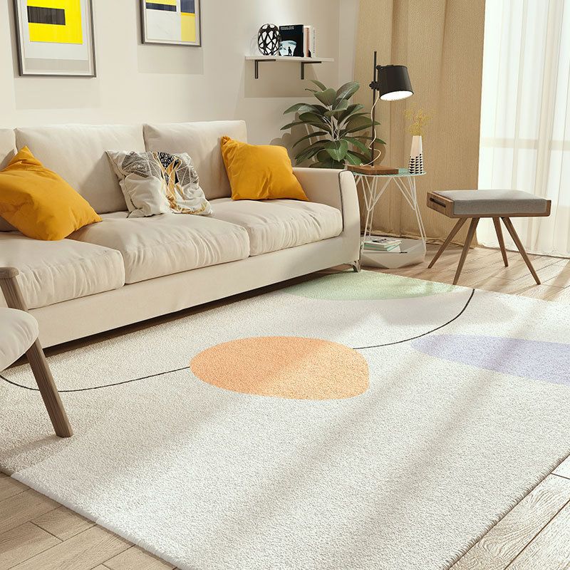 Tapis de Style moderne, bloc de couleurs, Beige, résistant aux taches, pour la décoration de la maison