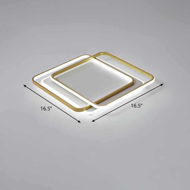 Goldfarbene, ultradünne LED-Deckenbeleuchtung, zeitgenössische Acryl-Einbauleuchte für Wohnzimmer