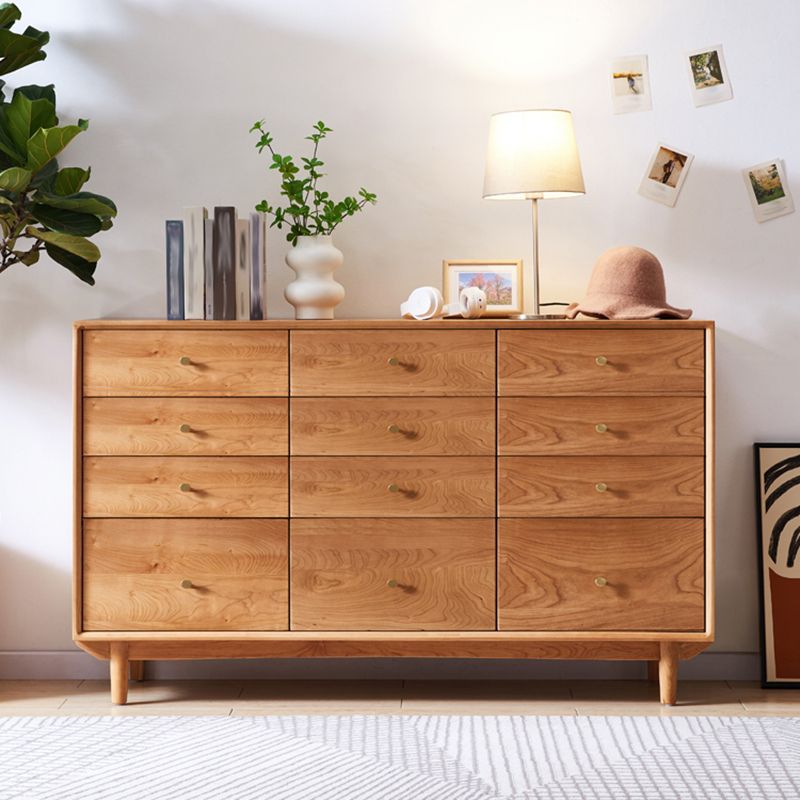 Wooden Storage Chest Dresser Horizontal Storage Chest with Drawers