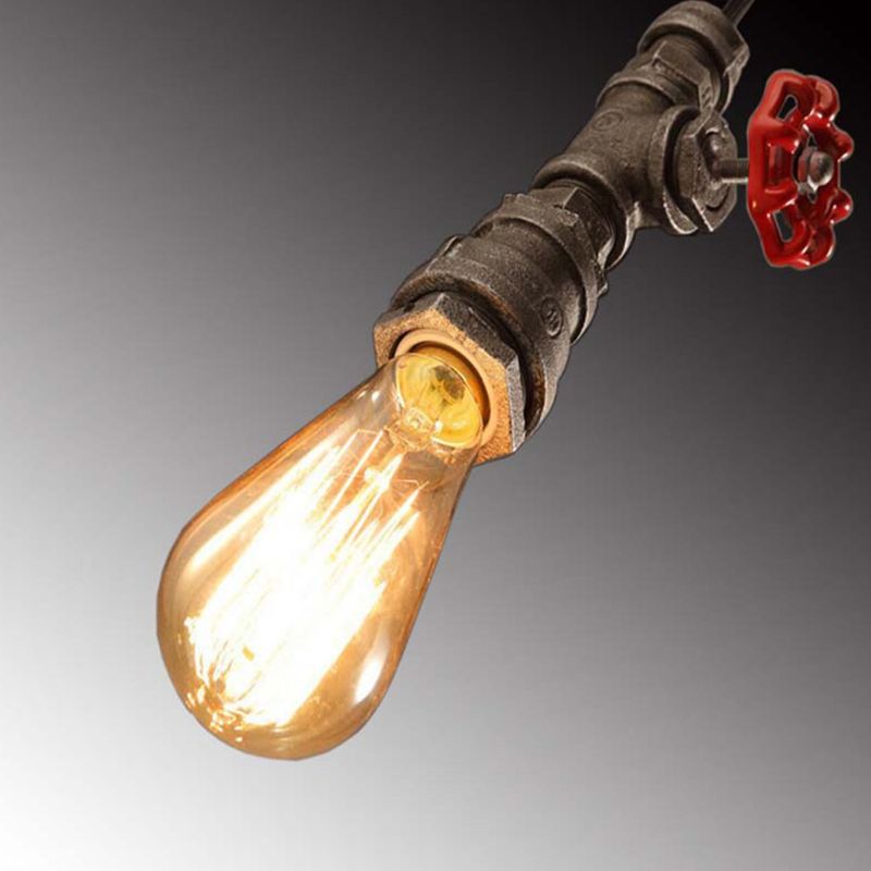 Industrial Exposed Bulb Multi-Pendant Chandelier Metal Chandelier Lights