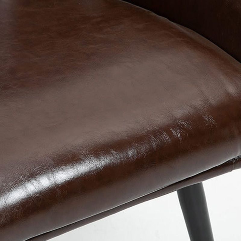 24.8"Wide Bonded Leather Arm Chair with Basic Four Legs and Flared Arms