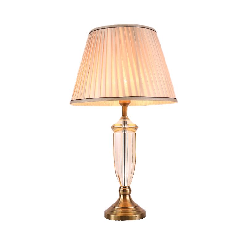 1 Glühbirnen Esszimmer Schreibtisch Licht Modernismus Weiß/Blau -Tischlampe mit konischem Stoff Schatten