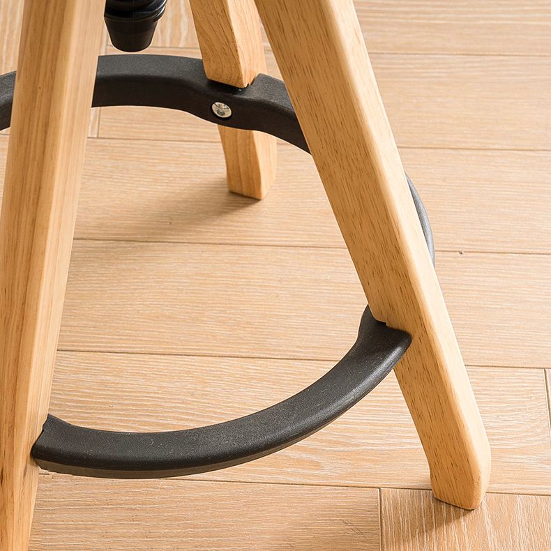 Taburete de bar moderno ajustable, taburete de bar sin respaldo de madera sin brazos con eslabón giratorio