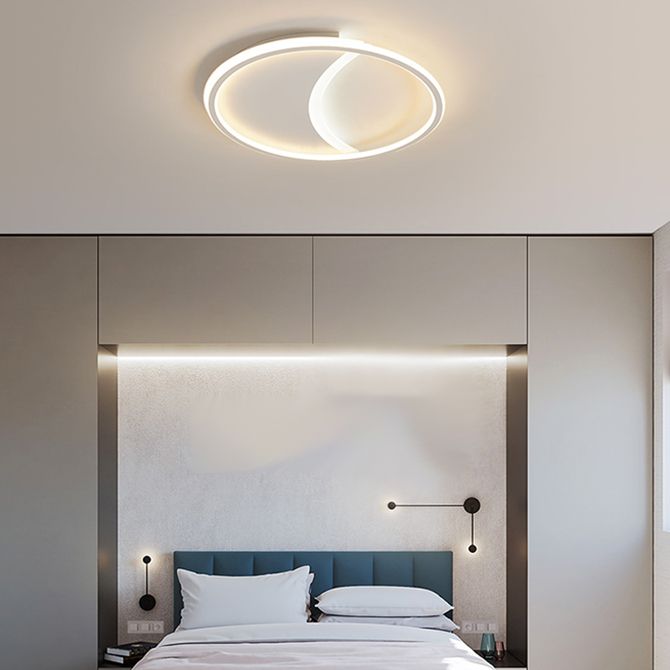 Contemporary Simple Round Flush Mount Ceiling Light with Acrylic Shade for Living Room