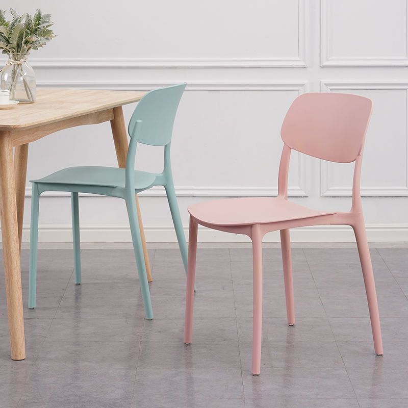 Plastic Armless Chair Open Back Dining Side Chair for Home Use