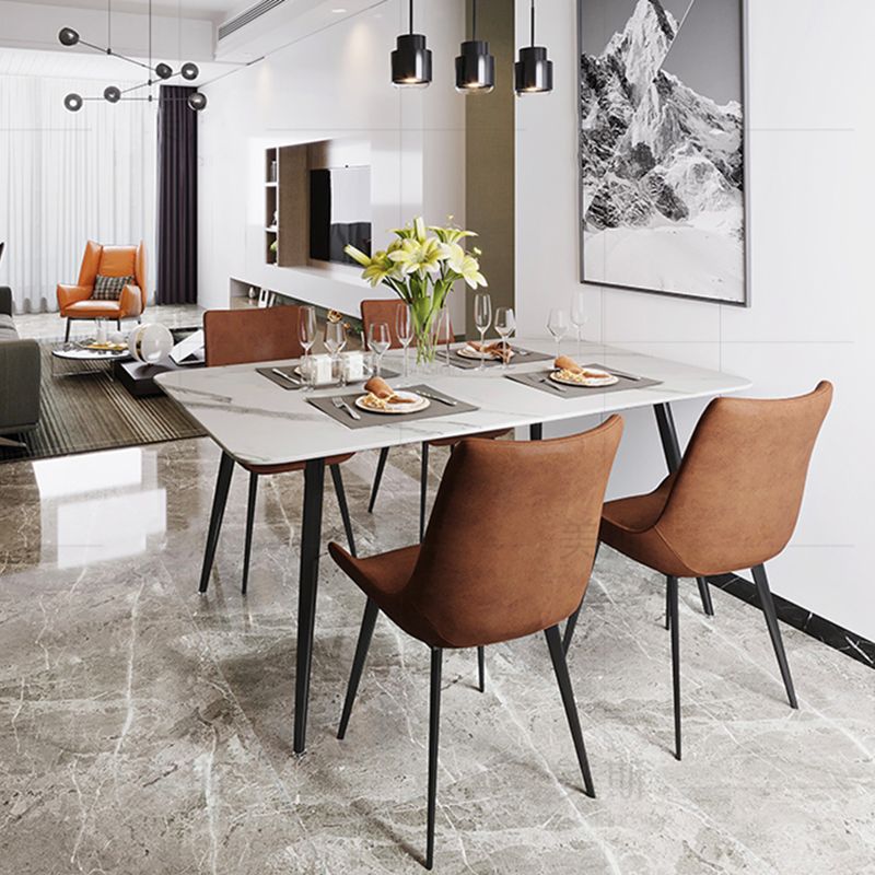 Industrial Armless Dining Chairs Upholstered Side Chair for Home