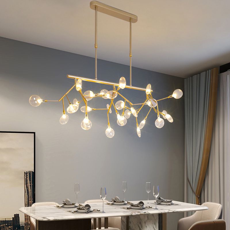 Firewcord Shape Island Lights Modern Style Acrylic Metal Chandelier Lights For Dining Room