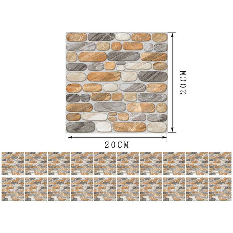 Cobble Wallpaper Panels Industrial Easy Peel off Kitchen Wall Decor, 8' L x 8" W