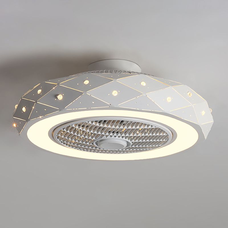 1 Light Ceiling Fan Light Modern Style Metal Ceiling Fan Light for Bedroom