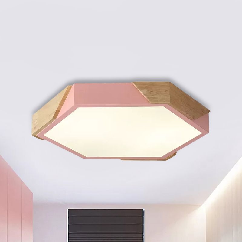 Plafonnier hexagonal en acrylique pour salle de classe de maternelle, plafonnier LED en acrylique de Style nordique