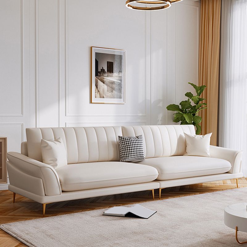 Faux Leather Sofa 35.43" D x 36.22" H Flared Arm Sofa for Living Room