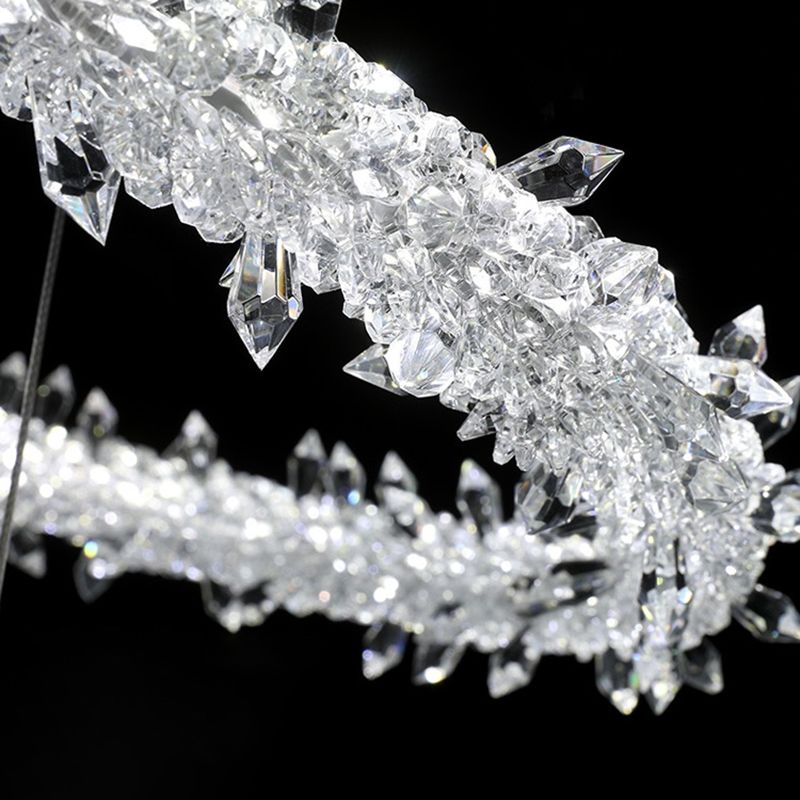 Moderner Stil klarer Kristallgehängnisbeleuchtung 1-Licht-Orbikularleuchterlampe