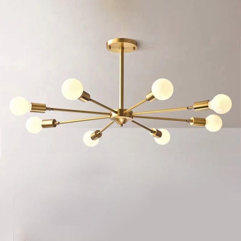 Postmodern Style Chandelier Light Metal Pendant Light in Gold for Living Room