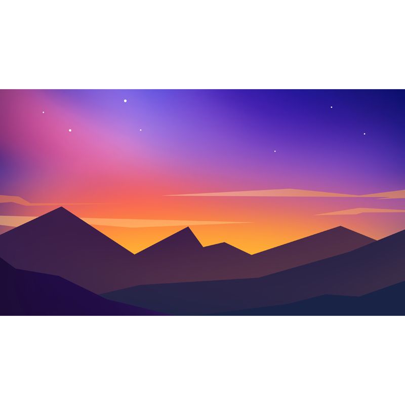 Nordic Starry Mountain Wallpaper Mural Yellow-Blue Polar Light Wall Decoration, Made to Measure