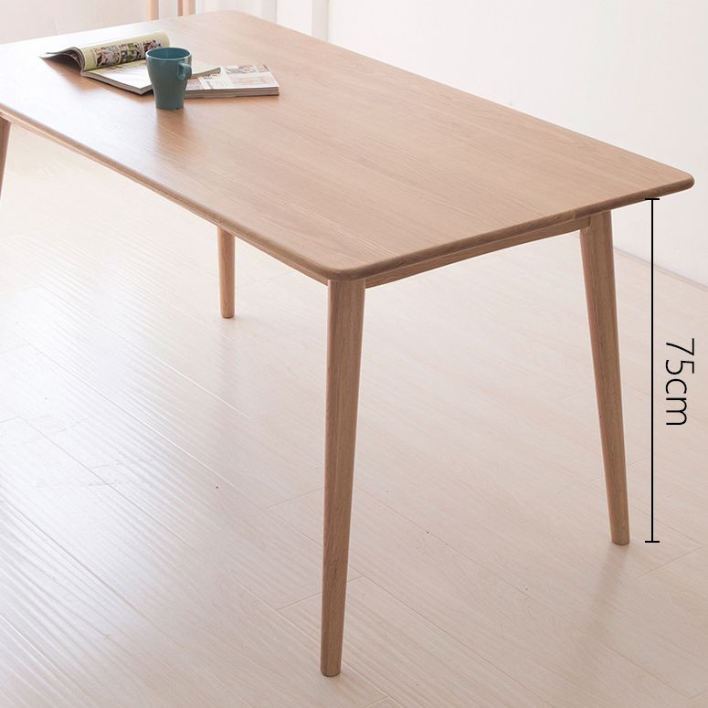 Table rectangulaire en bois de chêne, Table de salle à manger moderne avec 4 pieds pour Restaurant