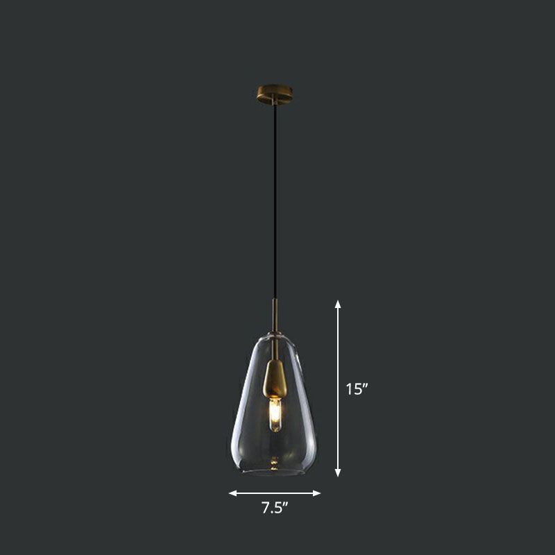 Druppel open-keuken hanger lichtglas 1 kop simplicity pendulum licht in messing