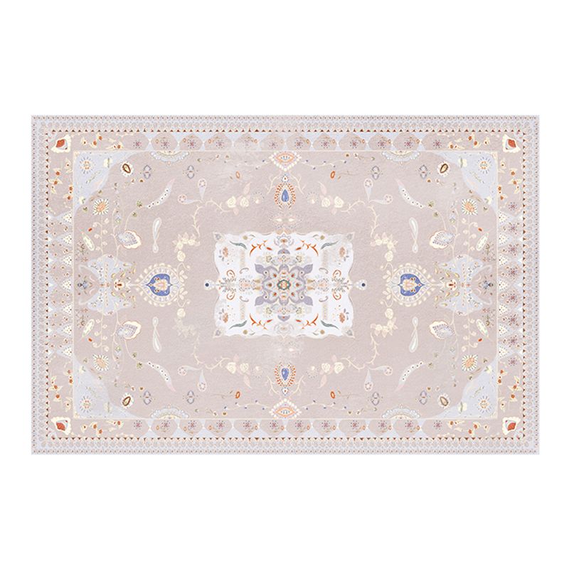 Pink Modern Rug Graphic Pattern Polyester Area Rug Non-Slip Backing Carpet for Home Decor