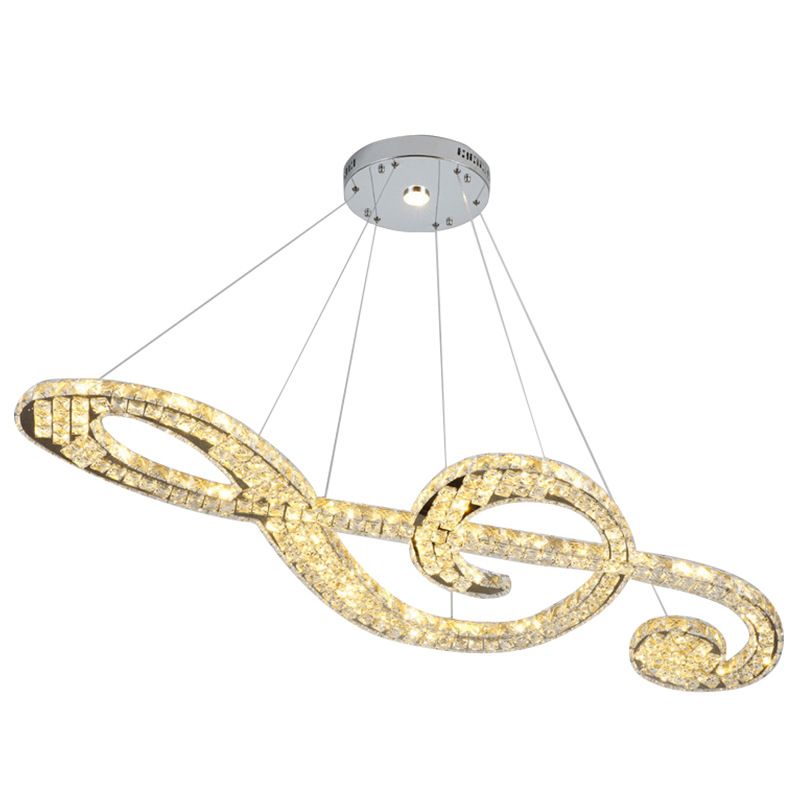 Nota musicale moderna LEDELIER Crystal Block Block Suspension Light for Restaurant