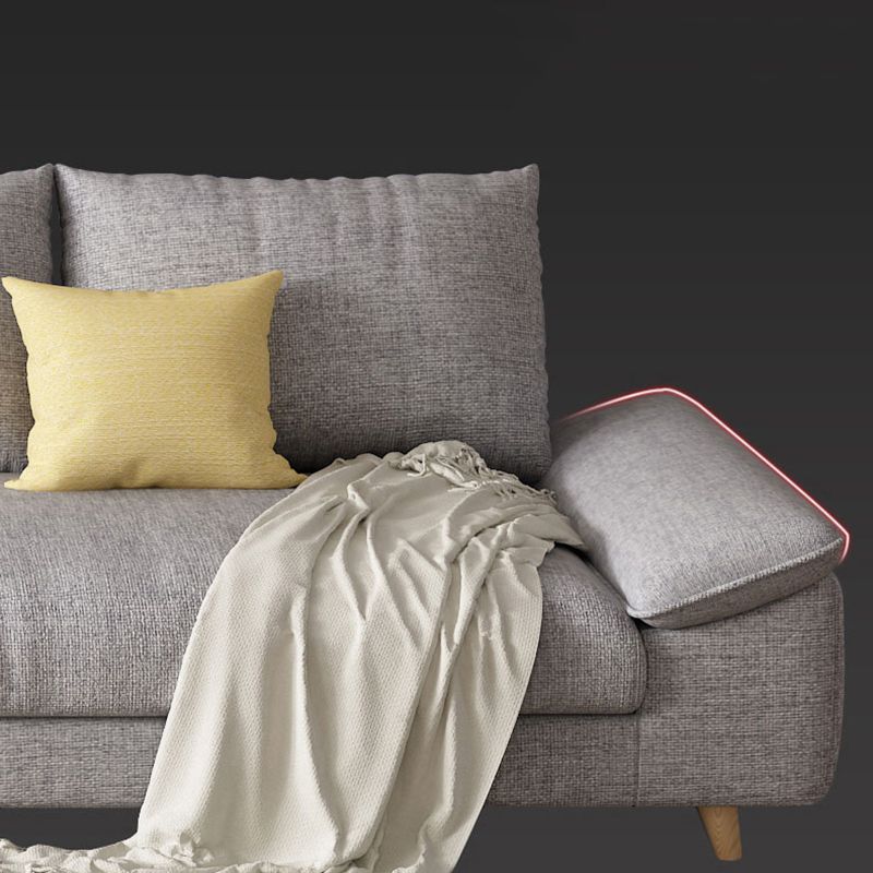 Modern Faux Leather and Linen Chaise Lounge Solid Color Chaise Lounge