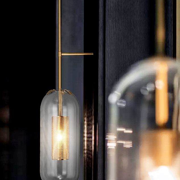 Simplicity-Style Cylindrical Wall Light Sconce Glass Bedroom Wall Lighting Fixture