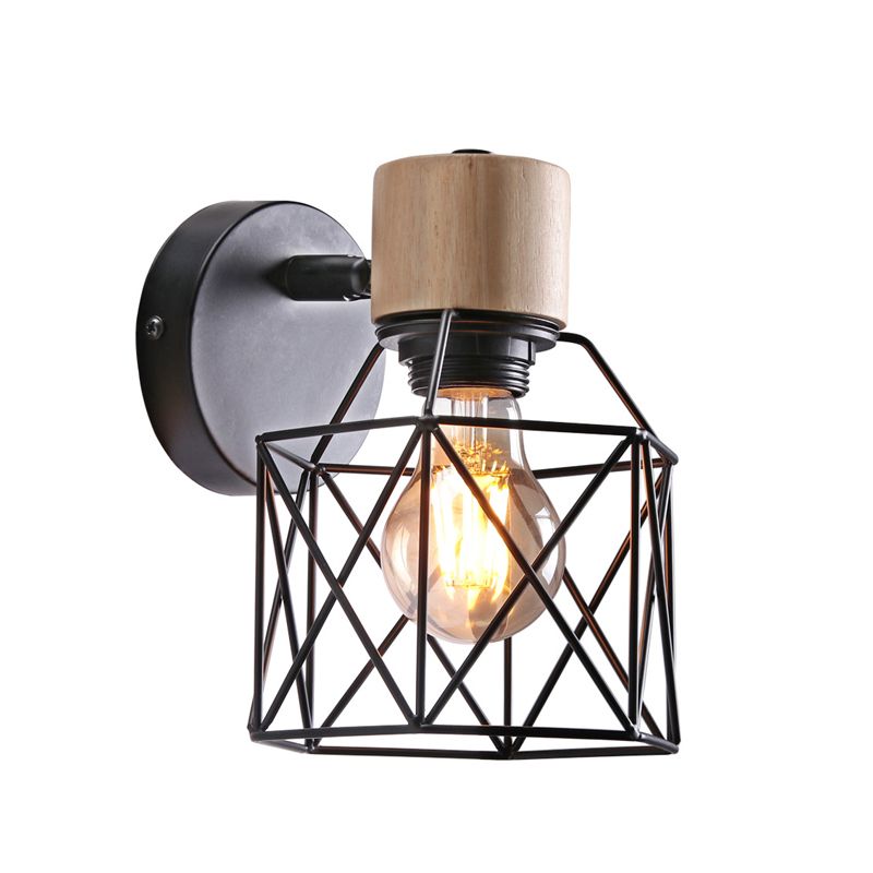 Industrial Wall Lighting Fixture Wooden Wall Light Sconce for Bedroom