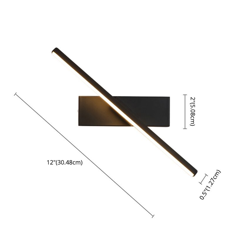 Lámpara de pared de minimalismo contemporáneo 330 ° Luz de línea LED de aluminio rotativo para dormitorio