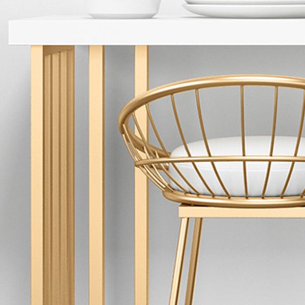 Glam Pub Table Solid Wood Bar Height Rectangle Bar Table for Indoor